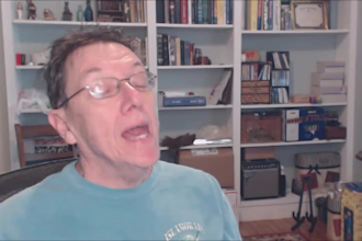 create a relaxed conversational video looking to the side
