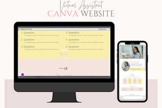 create a one page customized editable websites using canva