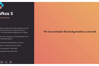 build a modern and mobile friendly link in bio landing page