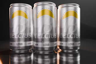 create 3d beverage animation, 3d bottle can drink animation, 3d soda animation