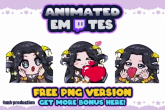 create cute animated emotes for twitch and vtuber character