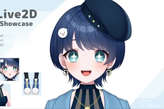 draw and rig live2d vtuber model, character rigging, 2d vtuber model, anime