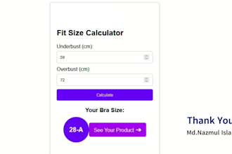 custom bra size calculator for wordpress expert coding