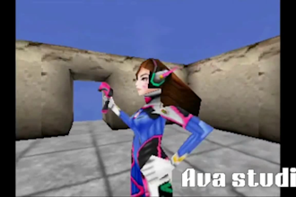 low poly 3d model animation in retro psx ps1 ps2 n64 style for VR ar