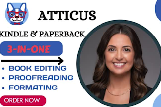 do book editing, proofreading, atticus book formatting