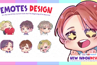 create cute animated twitch emote, animation emotes, gif emote for kick
