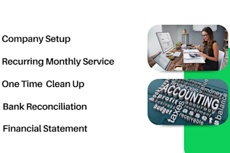 do setup, catch up, clean up, reconciliation and bookkeeping in quickbook