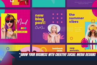 create unique social media posts, covers  branding design