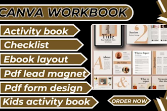 design engaging activity books, PDF forms,checklist,lead magnet andebook layouts