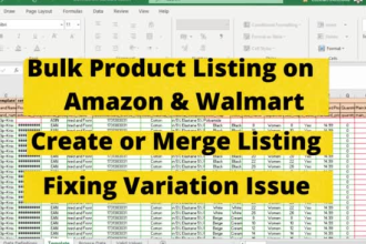 do bulk upload product listing variation on amazon, walmart with flat file