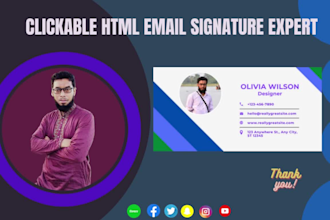 create a polished clickable HTML email signature