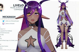 draw art commission for live2d and vtuber