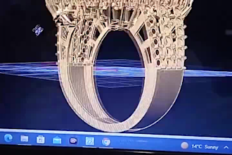 create 3d jewelry design for 3d printing and render
