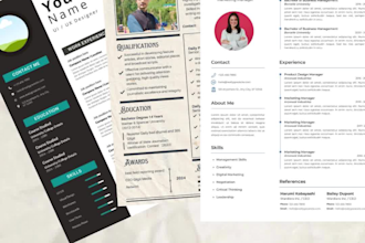 design and write a professional modern CV resume