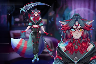 draw and rig live2d vtuber model, 2d vtuber model, live 2d vtuber commission