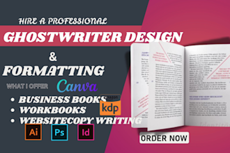 ghostwrite, format, design, workbooks, business books, website copywriting