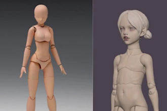 sculpt 3d ball joint bjd model 3d doll toy articulated action figure for pinting