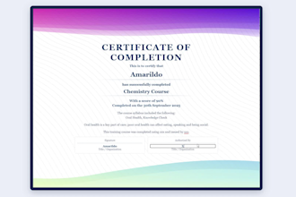 build a responsive, print ready certificate template using HTML, CSS, svg