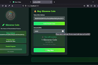 develop a secure solana token presale dapp with wallet integration