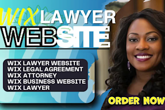 build wix lawyer website, law firm, finanace website with legal agreement