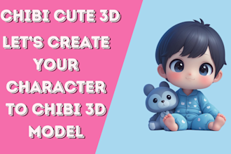 design cute 3d character modeling, animal, chibi, cartoon style and rendering