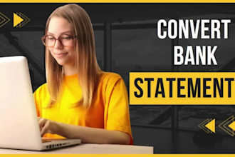 convert bank statement PDF to excel, CSV, quickbooks