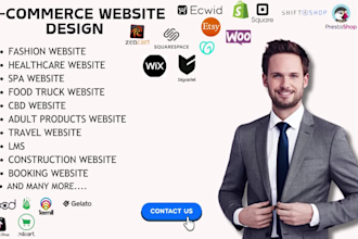 design a highconverting ecommerce website for shopify, etsy, wix, ecwid, 3dcart