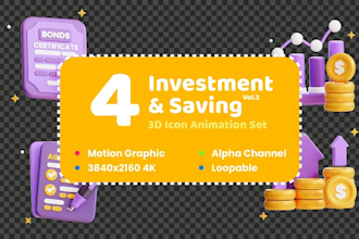 create cute modern 3d icon and animation for you