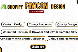 design a unique favicon logo or icons for your shopify store