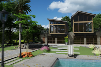 build 3d model house from 2d plan and make realistic renders