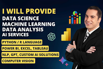 do data science, machine learning, ai, nlp, data analysis by python, power bi, r