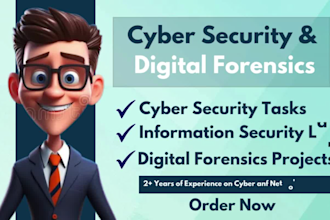 do cybersecurity tasks, digital forensics project, and information security labs