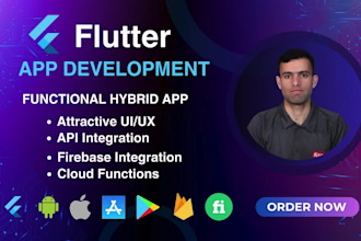 develop android and ios mobile app using flutter, flutterflow app