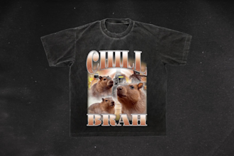 design funny bootleg animal tshirt in retro 90s style