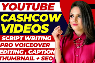 create youtube cashcow videos for technology, crypto, celebrity, history niches