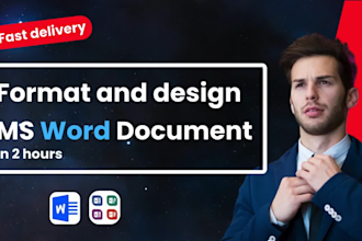 create, edit, and design microsoft word document in 1 hours
