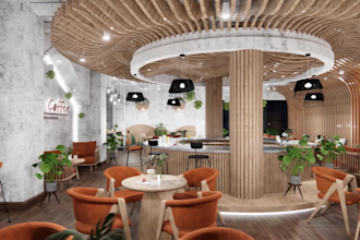 design restaurant café bar realistic 3d rendering