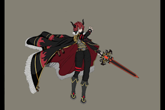 draw anime character concept for you