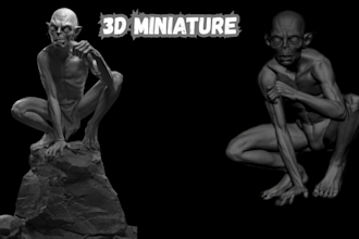 sculpt 3d miniature stylized miniature dnd character statue tabletop or printing