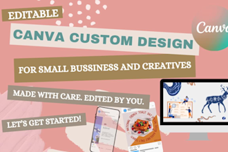 design cozy, charming canva visuals for your brand or shop