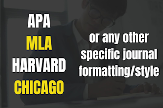 proofread and edit apa, harvard, mla, chicago style references with citations