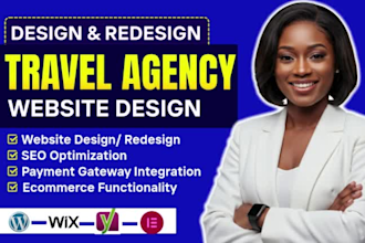 travel agency website, tour, tourism website, travel website on wordpress or wix