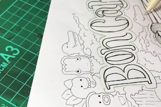 create black and white doodle art for coloring book