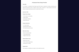 design and customize your shopify amazon walmart or ebay store profess