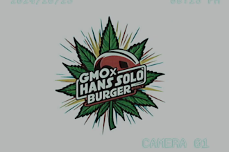 design creative burger logo with satisfaction guaranteed