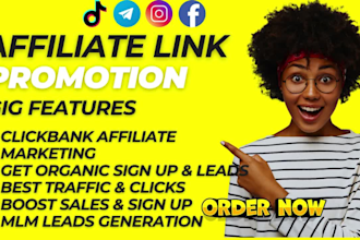 do SEO optimization, backlink and referral link promotion for affiliate sales