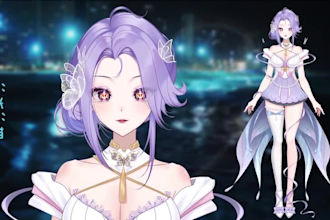 draw live 2d vtuber model, live 2d rigging, vtuber model, vtuber commission