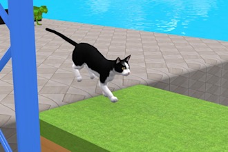 create 3d crossing fountain paint animals cartoon for kids