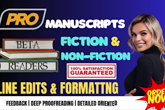 beta read, critique, proofread books, write inline comments for your manuscript