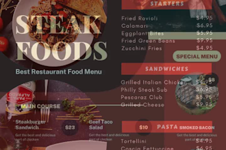 design amazing editable food restaurant menu